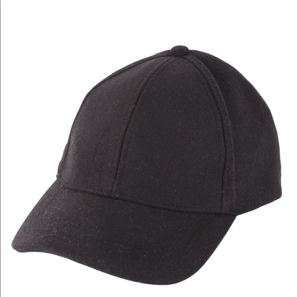 WOOL FELT BASEBALL CAP - BLACK - Picture 5 of 9